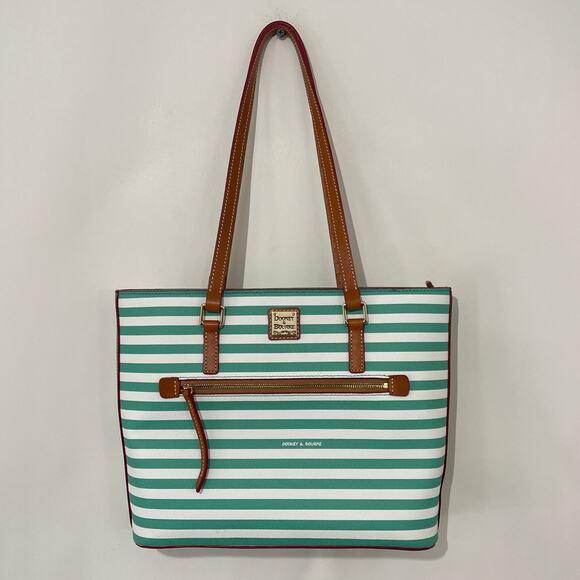 Dooney & Bourke Sena Shopper Seafoam Stripe Shoulder Bag Tote Purse Handbag - Picture 1 of 16